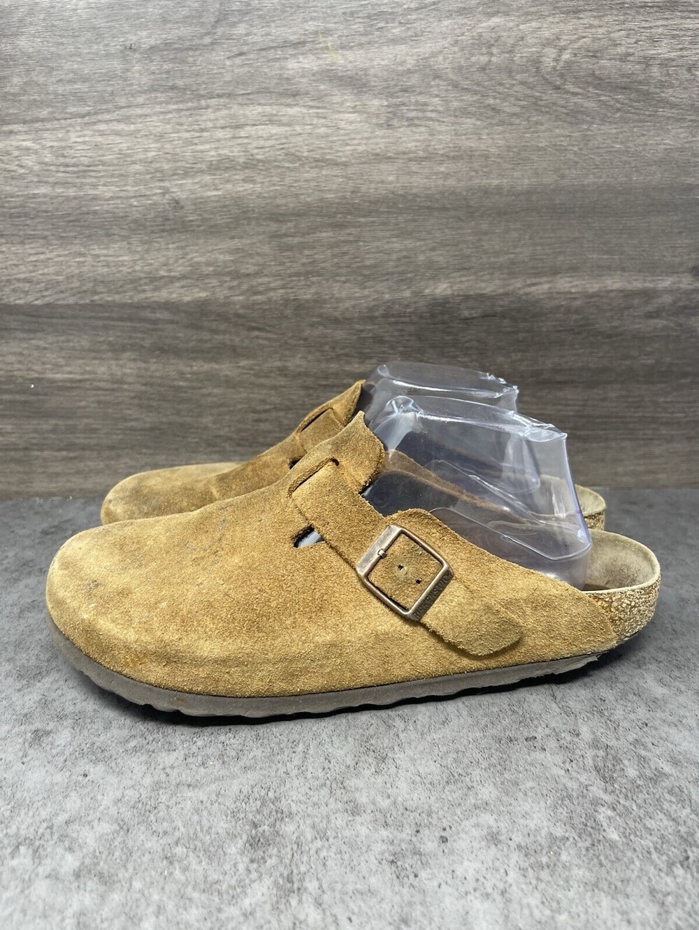 Birkenstock Boston Mens Size 7-7.5 EU 40 Brown Suede Leather Clog Sandals